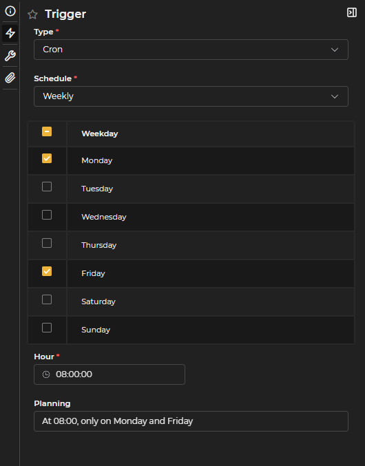 Weekly Configuration