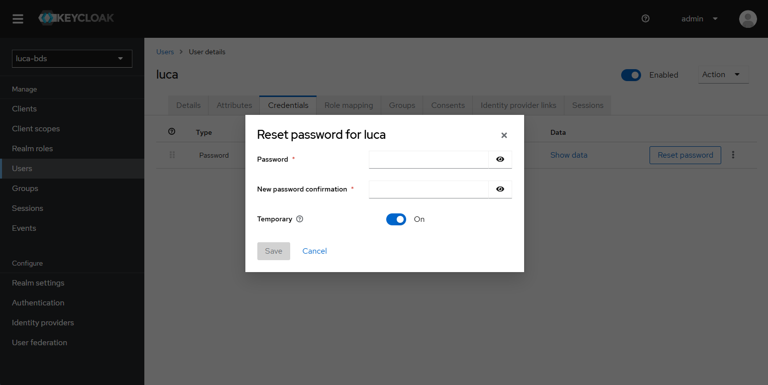 Change a user's password