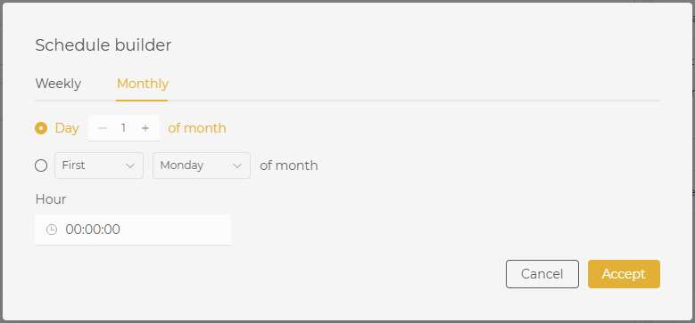 Monthly Configuration