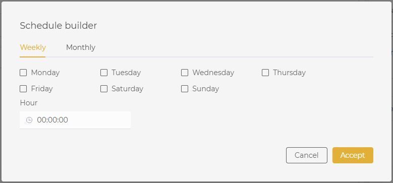Weekly Configuration
