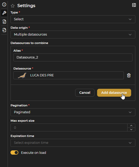 Add Datasource Form Filled In