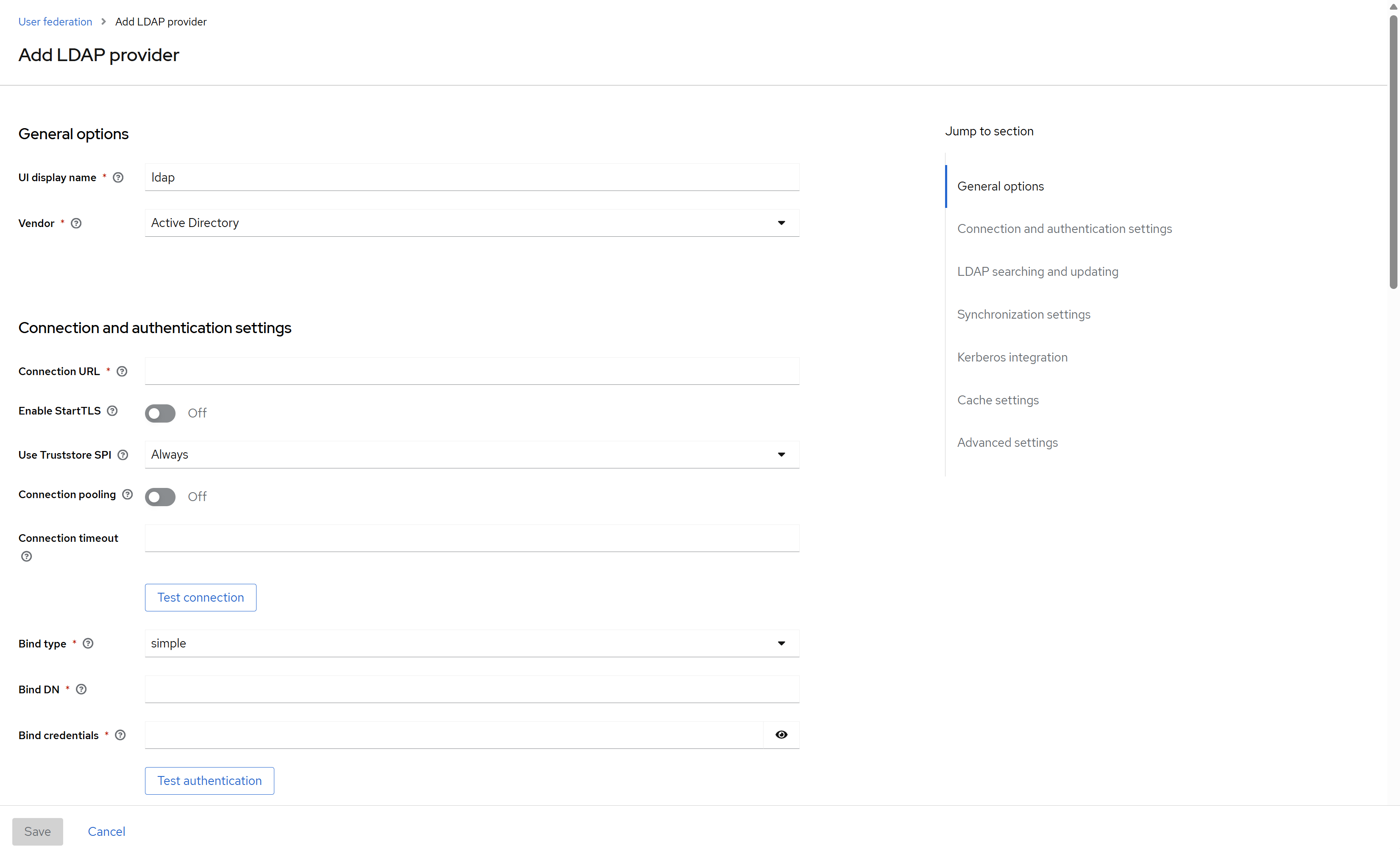 LDAP Integration Form