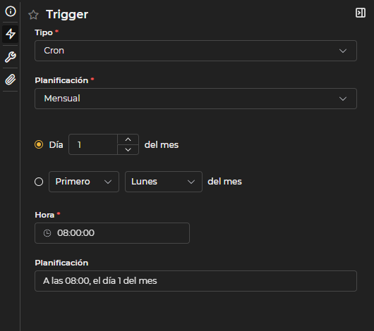 Configuración mensual