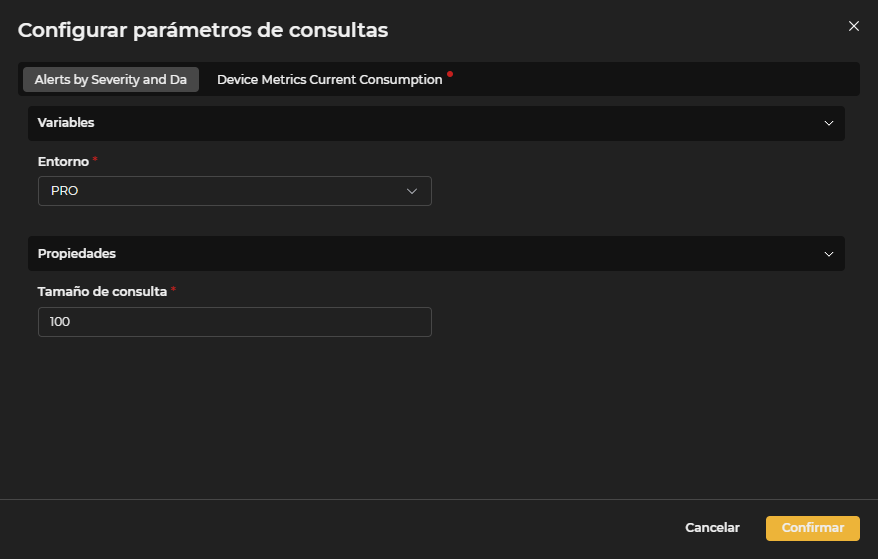 Configuración de parámetros
