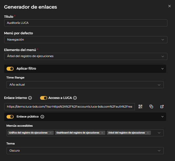 Generación de enlace de aplicación