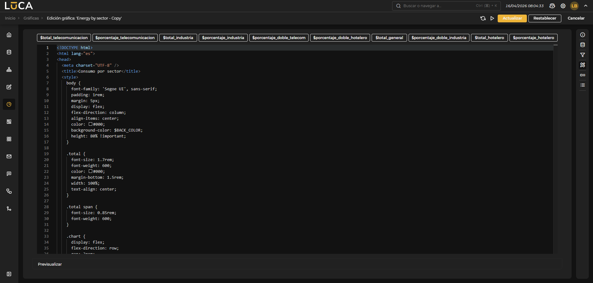 Configuración html