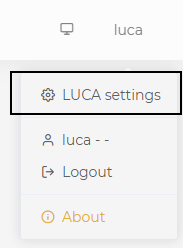 user menu configuration
