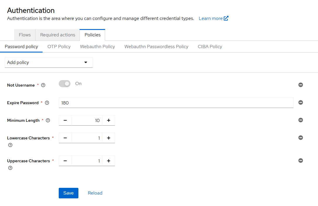 password policy complete
