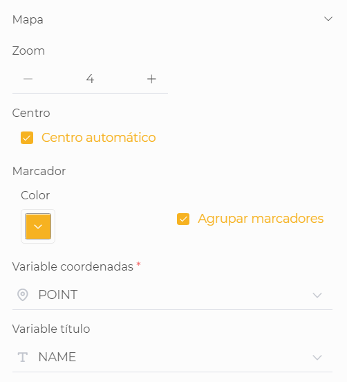 Configuración mapa