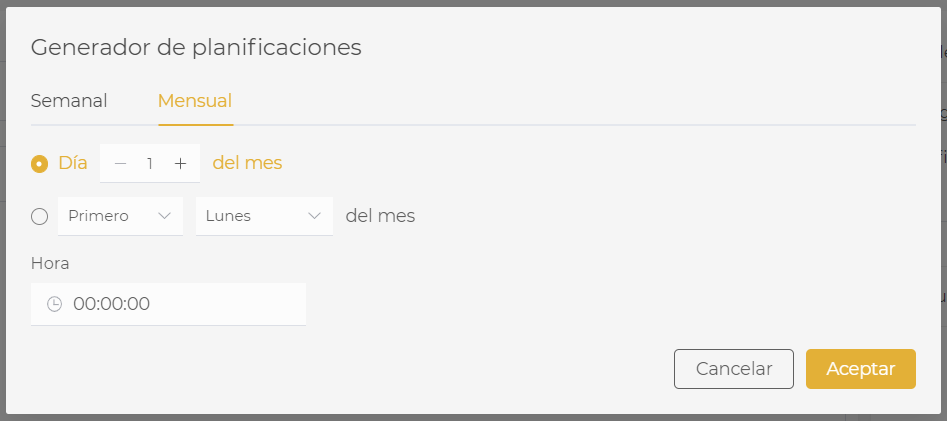 mailing cron monthly